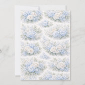 SoftBlue Floral Pattern Elegant Romantic Botanical Kaart (Achterkant)