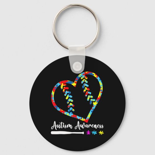 Softbyll Verkoop Hart Autisme Bewustzijn Maand Man Sleutelhanger (Voorkant)