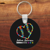 Softbyll Verkoop Hart Autisme Bewustzijn Maand Man Sleutelhanger (Voorkant)