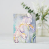 Softest Irises Floral Waterverf Briefkaart (Staand voorkant)