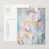 Softest Irises Floral Waterverf Briefkaart (Voorkant / Achterkant)