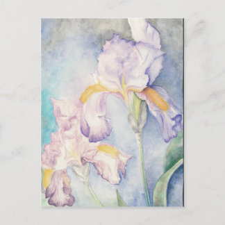 Softest Irises Floral Waterverf Briefkaart
