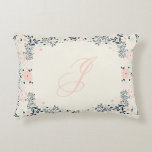 Softest Monogram | Floral Personal Custom Accent Kussen<br><div class="desc">Een nieuw elegant ontwerp in pastels en bloemen | Monogram zacht | Floral Personal Custom Pillow</div>