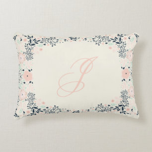 Softest Monogram Floral Personal Custom Accent Kussen