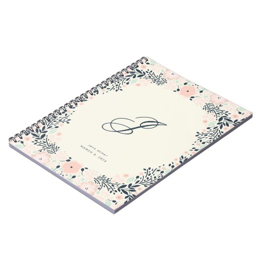 Softest Monogram | Floral Personal Custom Notitieboek (Linkerzijde)