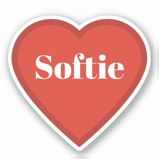 Softie Heart Sticker - Herkenbare Mood Sticker (Voorkant)