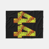 Softll #44 Fastpitch Softll Mom Number 44 Player  Fleece Deken (Voorkant (Horizontaal))