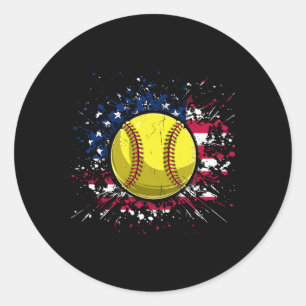 Softll 4 juli mannen VS Amerikaanse vlag vintage S Ronde Sticker