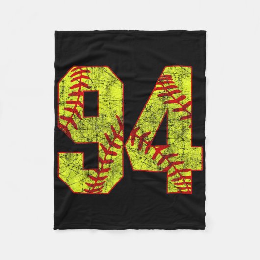 Softll #94 Fastpitch Softll Mom Number 94 Player  Fleece Deken (Voorkant)