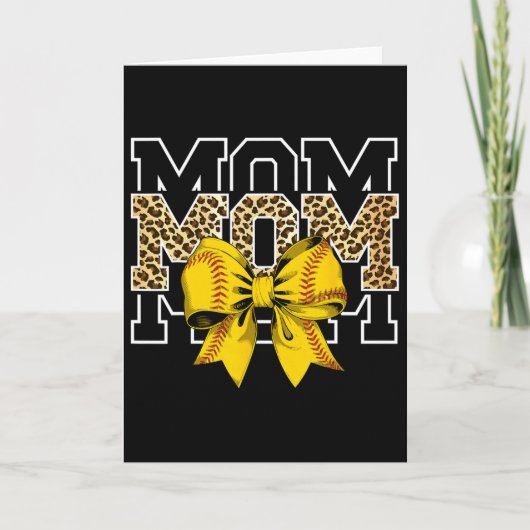 Softll Bow Women For Softll Leopard Mom Mothers Da Kaart (Voorkant)