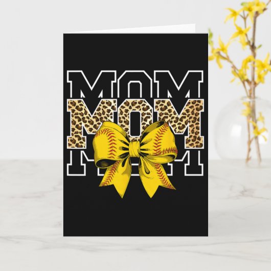 Softll Bow Women For Softll Leopard Mom Mothers Da Kaart (Gele Bloem)