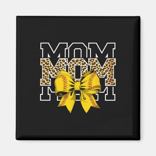 Softll Bow Women For Softll Leopard Mom Mothers Da Magneet (Voorkant)