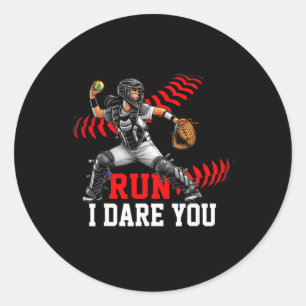 Softll Catcher Run I Dare You Ontwerp Voor Meisjes Ronde Sticker