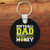 Softll Dad Straight Out Geld Grappig Sleutelhanger (Voorkant)