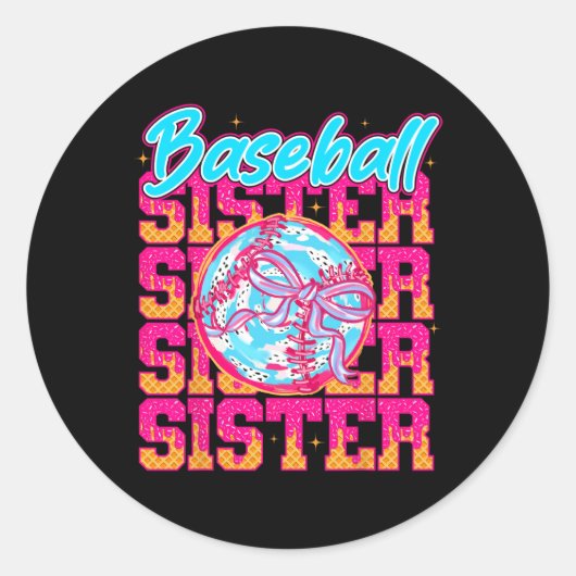Softll Drip Zus Ijs Drip Softll Meisjes Gam Ronde Sticker (Voorkant)