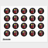 Softll Grams Amerikaanse Vlag Grappige Softll Spel Ronde Sticker (Vel)