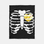 Softll Heart Inside Ribs Skeleton Halloween Kostuu Fleece Deken (Voorkant)