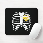 Softll Heart Inside Ribs Skeleton Halloween Kostuu Muismat (Met muis)