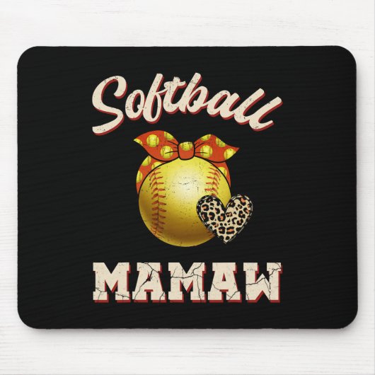 Softll Mamaw Leopard Heart Fans Moederdag Gift Muismat (Voorkant)