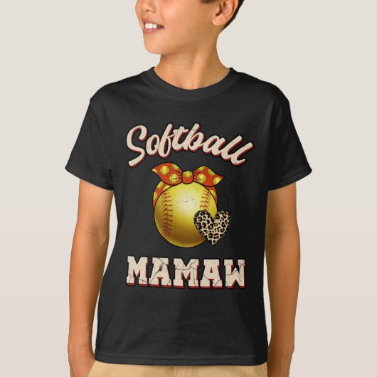 Softll Mamaw Leopard Heart Fans Moederdag Gift T-shirt (Voorkant)