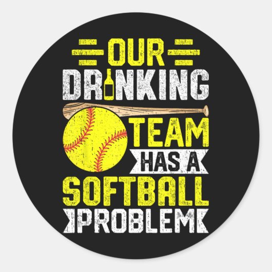 Softll - Ons drinkteam heeft een Softll-probleem  Ronde Sticker (Voorkant)