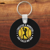 Softll Papa Grappig Monster Trots Ouder Voor Spele Sleutelhanger (Voorkant)