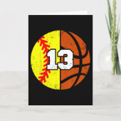 Softll Sketll Number 13 Jersey Funny 13th Birthday Kaart (Voorkant)