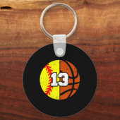 Softll Sketll Number 13 Jersey Funny 13th Birthday Sleutelhanger (Voorkant)