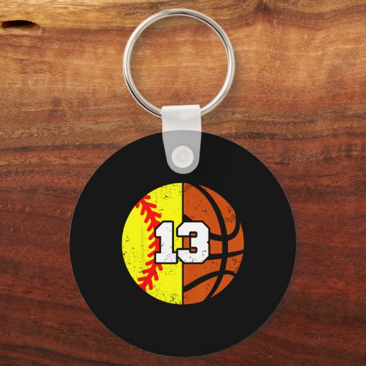 Softll Sketll Number 13 Jersey Funny 13th Birthday Sleutelhanger (Voorkant)