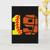 Softll Sketll Number 19 Jersey Funny 19th Birthday Kaart (Gele Bloem)