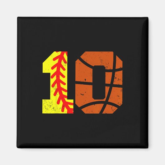 Softll Sketll Nummer 10 Jersey Grappige 10e Verjaa Magneet (Voorkant)