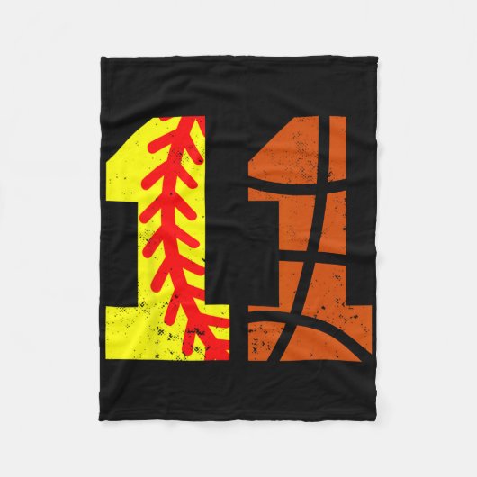 Softll Sketll Nummer 11 Jersey Grappige 11e Verjaa Fleece Deken (Voorkant)