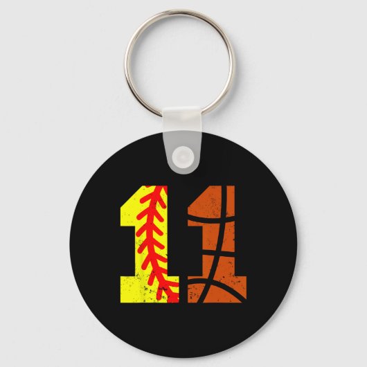 Softll Sketll Nummer 11 Jersey Grappige 11e Verjaa Sleutelhanger (Voorkant)