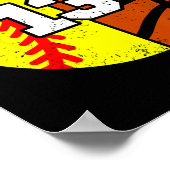 Softll Sketll Nummer 13 Jersey Grappige 13e Verjaa Poster (Hoek)