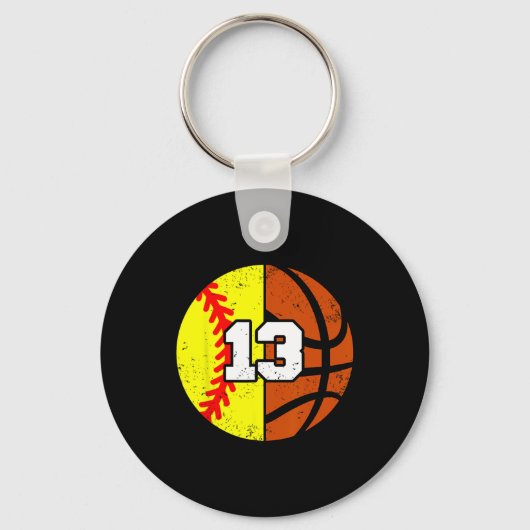 Softll Sketll Nummer 13 Jersey Grappige 13e Verjaa Sleutelhanger (Voorkant)