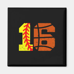 Softll Sketll Nummer 16 Jersey Grappige 16e Verjaa Magneet