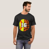 Softll Sketll Nummer 16 Jersey Grappige 16e Verjaa T-shirt (Voorkant volledig)