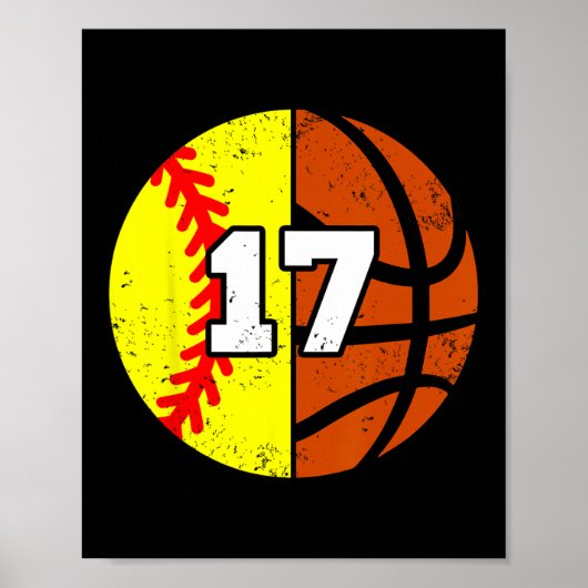 Softll Sketll Nummer 17 Jersey Grappige 17e Verjaa Poster (Voorkant)