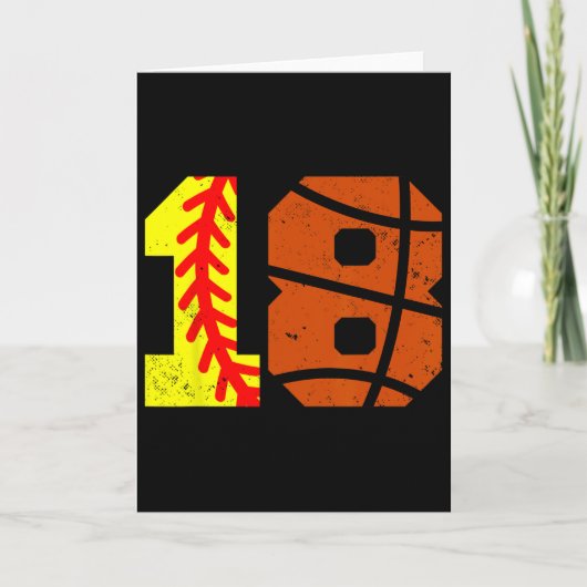 Softll Sketll Nummer 18 Jersey Grappige 18e Verjaa Kaart (Voorkant)