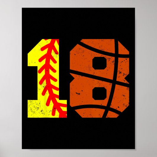 Softll Sketll Nummer 18 Jersey Grappige 18e Verjaa Poster (Voorkant)