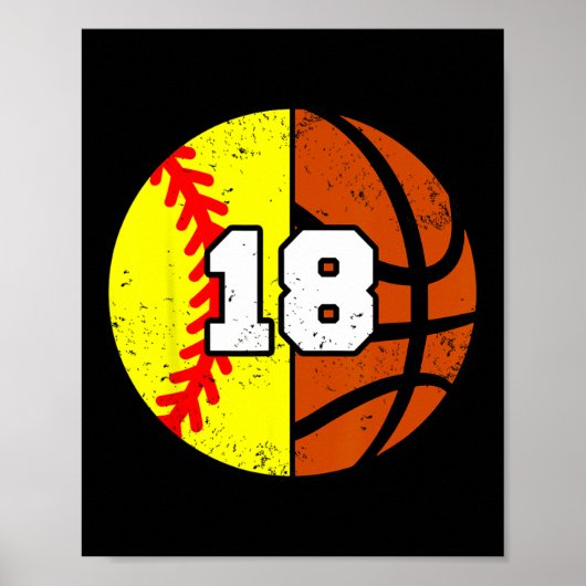 Softll Sketll Nummer 18 Jersey Grappige 18e Verjaa Poster (Voorkant)