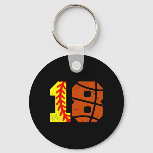 Softll Sketll Nummer 18 Jersey Grappige 18e Verjaa Sleutelhanger (Voorkant)