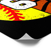 Softll Sketll Nummer 6 Jersey Grappige 6e Verjaard Poster (Hoek)
