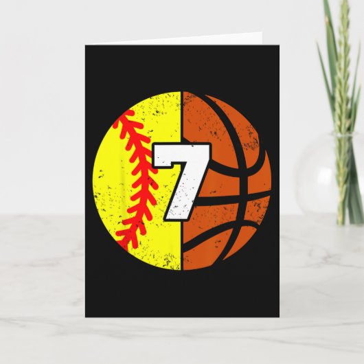 Softll Sketll Nummer 7 Jersey Grappige 7e Verjaard Kaart (Voorkant)