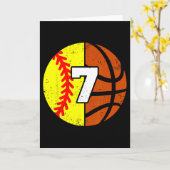 Softll Sketll Nummer 7 Jersey Grappige 7e Verjaard Kaart (Gele Bloem)