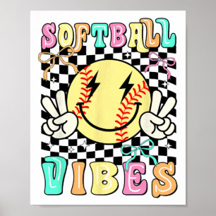Softll Vibes Game Day Coquette Boog Glimlach Gezic Poster
