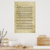Softly and Tenderly Gospel Sheet Music Poster (Keuken)