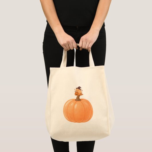 Softly Spooky Capybara Pumpkin Tote Bag (Voorkant (product))