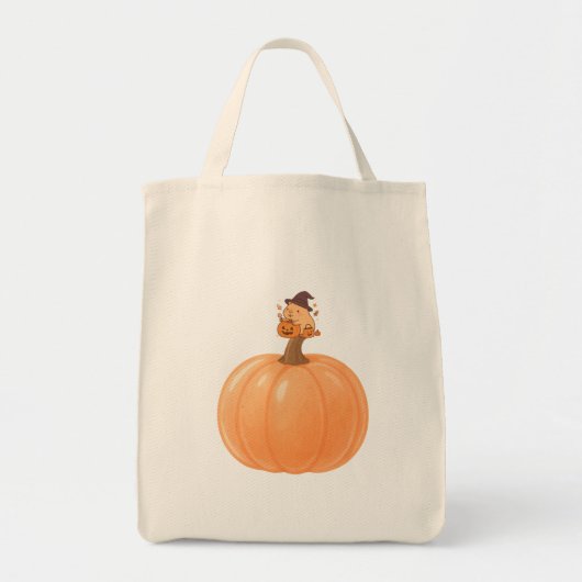 Softly Spooky Capybara Pumpkin Tote Bag (Voorkant)