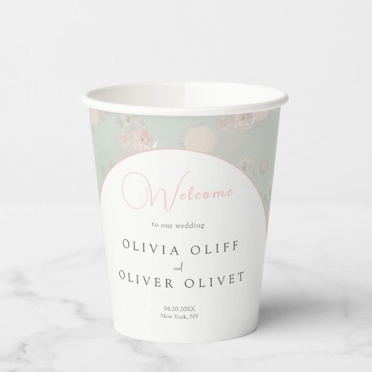 Softness Tea Rozen Weddenschap Welkom Papieren Bekers (Links)